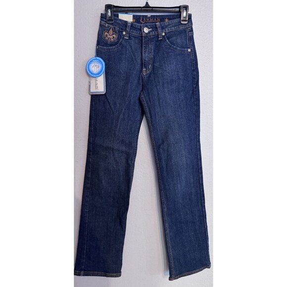NWT Lawman Jeans Women's 1-2 Embroidered Cowgirl Western Rodeo Boot Cut Cross - Picture 3 of 11